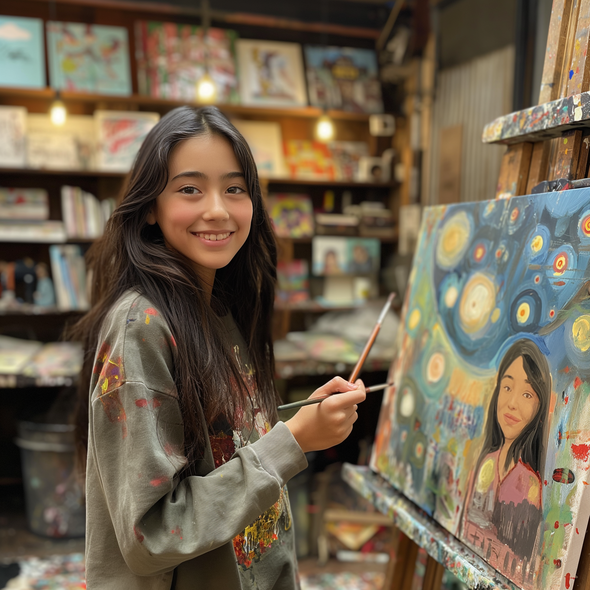 amazeinteractive_A_12-year-old_girl_with_long_dark_hair_holding_0a9697b7-cb2d-4059-94f3-a7f3428e8a7f